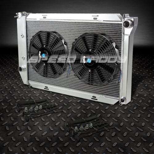 3-row aluminum racing radiator+2 10&#034; fan 69-71 ford ltd/galaxie/torino 5-7.0l v8