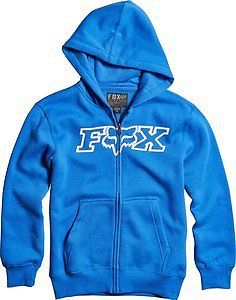 Fox racing legacy youth boys zip up hoody blue