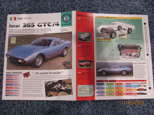 ★★ ferrari 365 gtc/4 collector brochure specs info 1970 / 1971 ★★