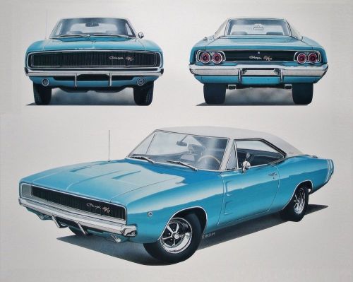 Charger r/t se 500 dodge - 1968 1969 1970 318 383 - 16 dealer posters art prints