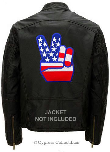 Usa v for victory biker patch - easy rider flag new large embroidered back-size