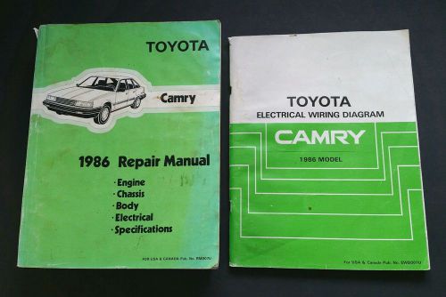 Lot of 2 1986 toyota camry repair manuals toyota engine chassis body electrical