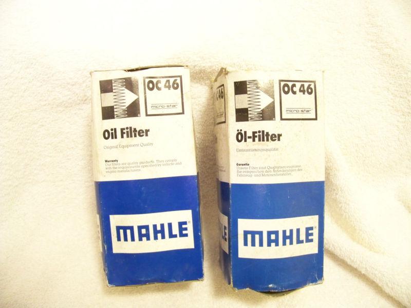 Two new mahle oil filters oc-46 porshe 928 all years free shipping