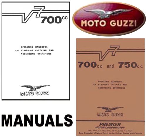 Moto guzzi v700 v7 750 service repair workshop &amp; parts manual -12- manuals set