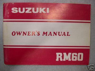 1982 suzuki rm60 rm 60 - owners manual