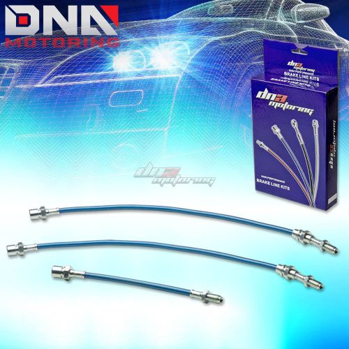 For 84-87 toyota corolla e80 ae86 stainless blue brake line kit front+rear drum