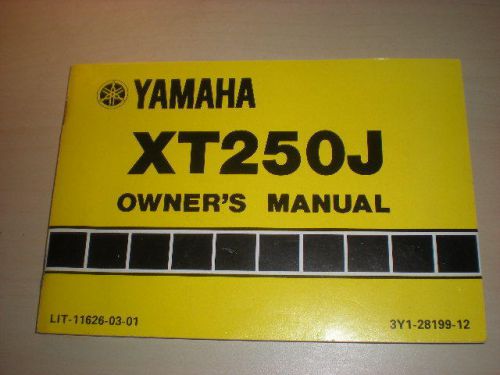 Owner&#039;s manual 1982 yamaha xt250j xt250