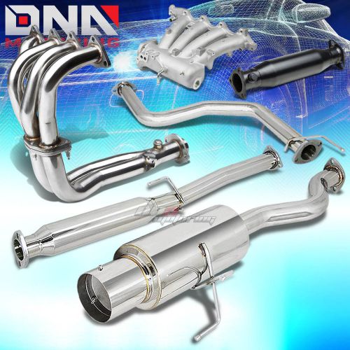 For 94-01 integra b18 header+intake manifold+black test pipe+catback exhaust