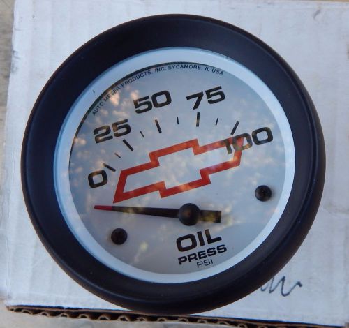 Autometer phantom chevy bowtie electrical oil pressure gauge 2 5/8&#034; dia