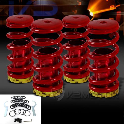 For 88-00 civic 94-01 integra front+rear coilover springs red+gold top+num scale