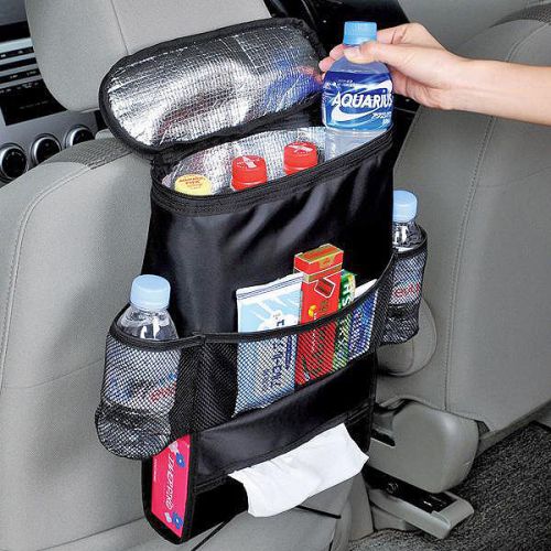 Car back seat headrest organizer freezer multi-pocket storage bag