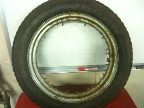 Vintage harley davidson xlch 18" wheel with vintage goodyear tire