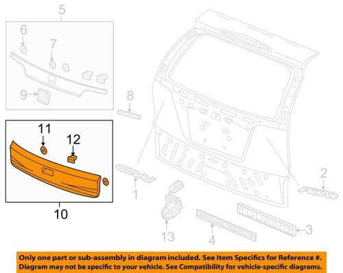 Honda oem 15-16 cr-v lift gate-finish molding 74895t0ga11zf