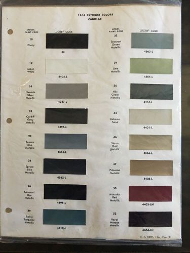 1964 cadillac color chips