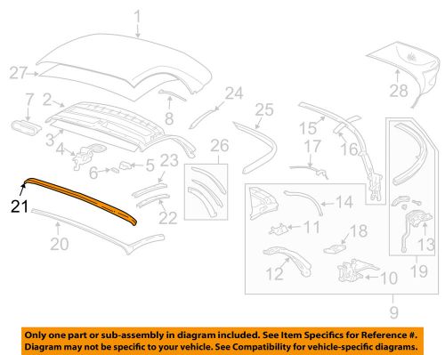Porsche oem 97-04 boxster convertible/soft top-retainer 98656150101