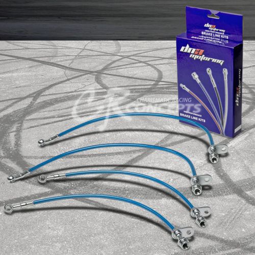 Performance stainless steel braided brake line for rsx tsx cl tl crz ep3 blue