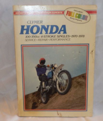 1970-78 honda 100-350cc 4 stroke singles dirt bike repair manual wire diagram