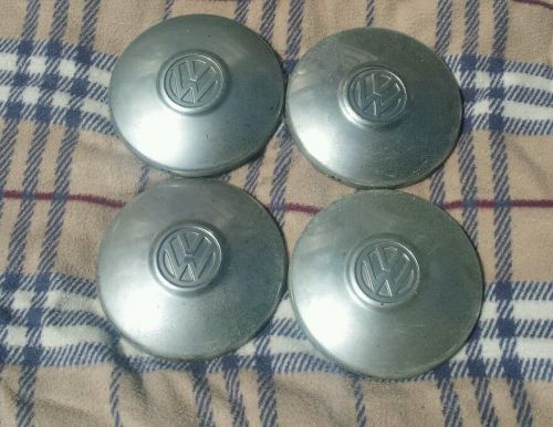 Vintage vw 10&#034; hubcaps set of four volkswagen hub caps chrome