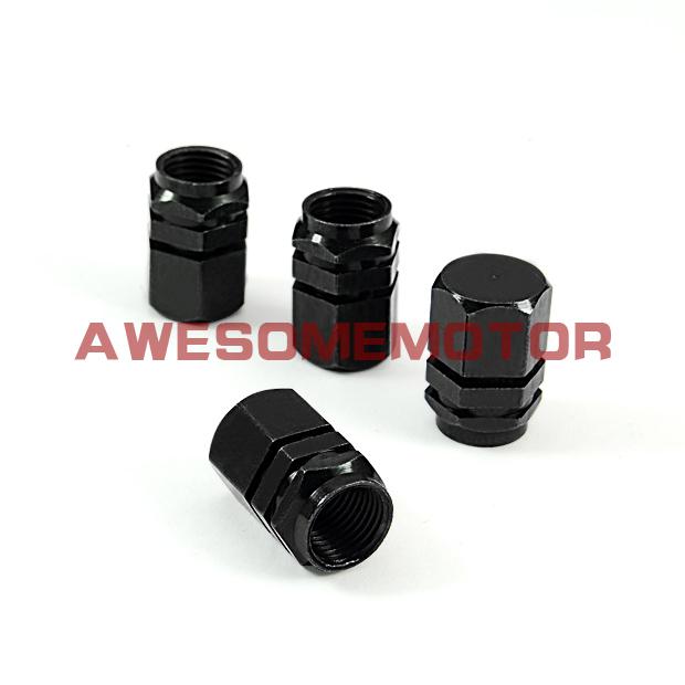 Brand new black tire rim wheel valves caps fit for universal car motocycle 4pcs