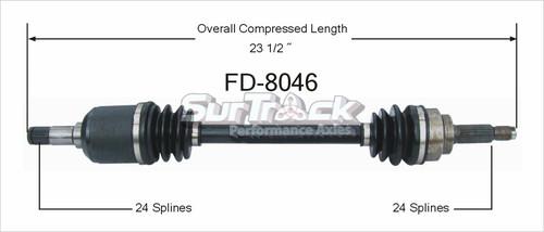 Sur track fd-8046 cv half-shaft assembly-new cv axle shaft