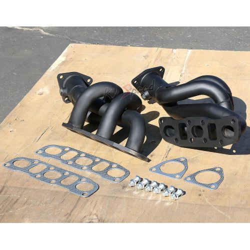 Z33/v35 vq35 black coated steel header exhaust for nissan 350z z/infiniti g35 v6