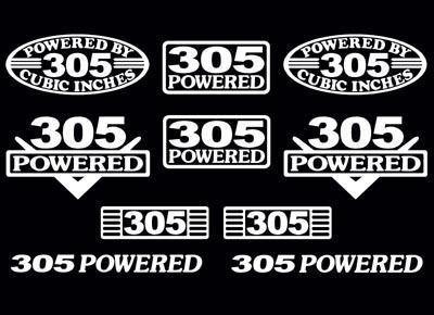 10 decal set 305 ci v8 powered engine stickers emblems sbc vinyl decals
