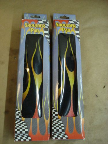 Hot rod flames seat belt shoulder pads black