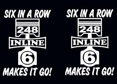 248 inline 6 piston decal set straight six engine emblem sticker i6 decals