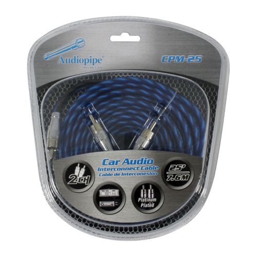 Audiopipe cpm25 platinum plated interconnect cable 25ft