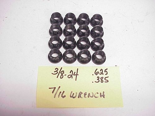 16 new arp 12-point head black oxide nuts 3/8-24&#034; (7/16&#034; wrench)