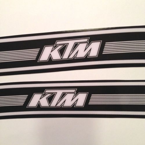 Ktm, 1970&#039;s tank decals, white on black - ktm-de-7000-wht