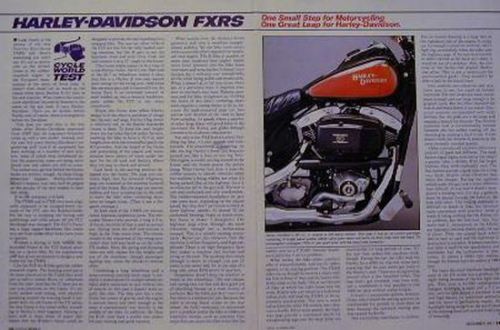 Harley-davidson fxrs motorcycle test article