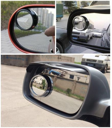 2safety car rearview wide angle round convex blind spot mirror 360 rotating saf