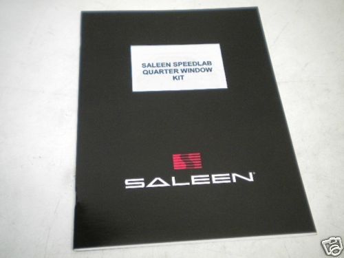 Saleen mustang  quarter window speedlab install manual original booklet