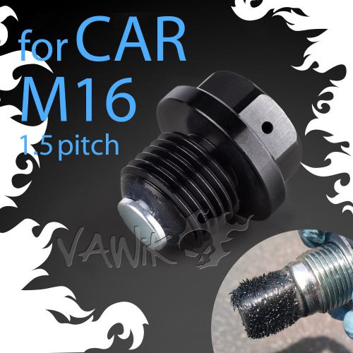 Vawik magazi black aluminum magnetic drain plug m16 x 1.5 pitch for subaru brz