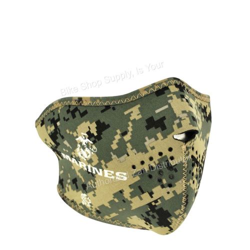 Zan headgear wnfm802h, neoprene half mask, rev blk, usmc marpat &amp; marines logo