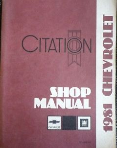 1981 chevrolet chevy citation service shop repair manual  oem st-365-81