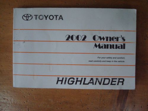 2002 toyota highlander owner&#039;s manual