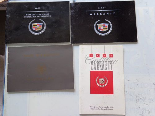 Lot of 4 cadillac owners manual warranty supplement 1992 2000 2001 2005