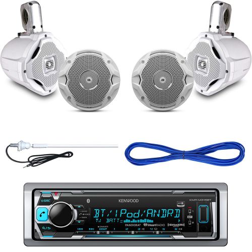 Kenwood bluetooth usb marine radio, marine 6.5&#034; speaker system, wires, antenna