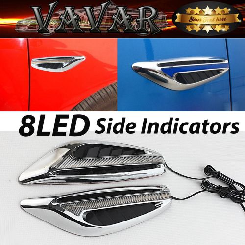 Pair white led auto side indicators turn signal panels lights car styling