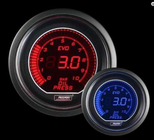 Prosport 52mm evo series oil pressure gauge dual color bar blu/red 216evoeop-bar