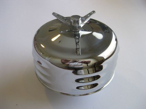 Chrome louvered mushroom air cleaner two barrel  2 5/8&#034; throat