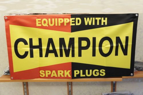 Champion spark plug banner hot rod ford chevy mopar nova mustang camaro sbc bbc