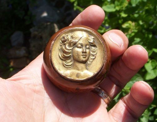 Vintage shift knob brass lady-goddess 3/8 x 16