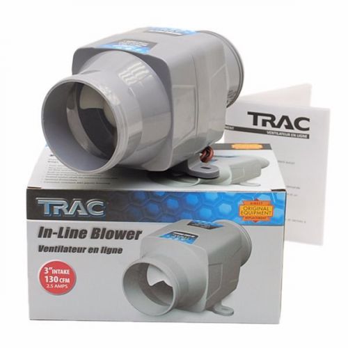 Trac t10080 gray 3 inch 12v marine boat ventilation in line bilge blower