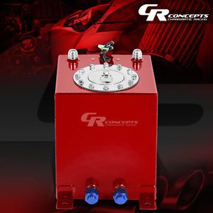 2.5 gallon/9.5l red coat aluminum racing/drift fuel cell tank+cap+level sender