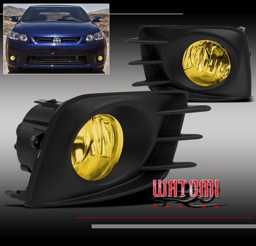 11 12 13 scion tc bumper driving yellow fog light lamp kit w/bulb+harness+switch