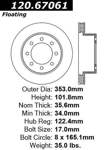 Centric 120.67061 front brake rotor/disc-premium rotor-preferred