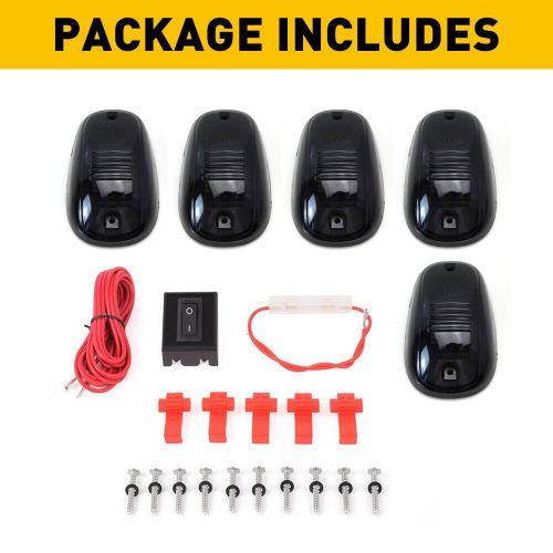 5pcs clearance led roof top truck suv cab marker running clearance light set kit